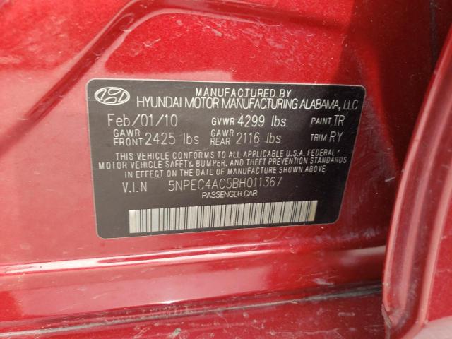 Photo 11 VIN: 5NPEC4AC5BH011367 - HYUNDAI SONATA 