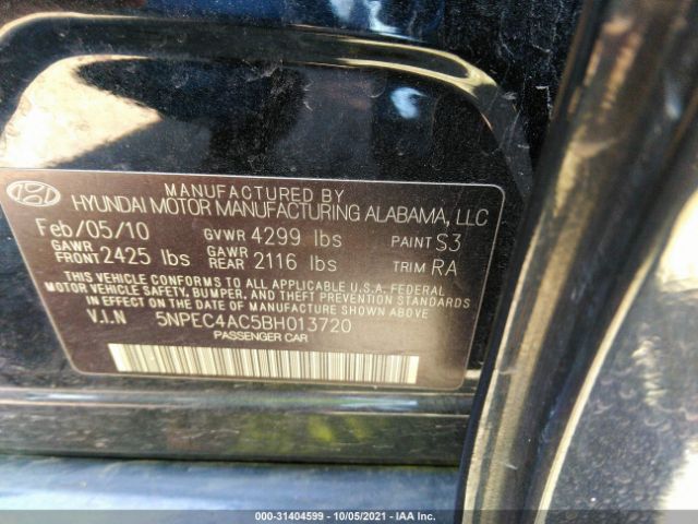 Photo 8 VIN: 5NPEC4AC5BH013720 - HYUNDAI SONATA 