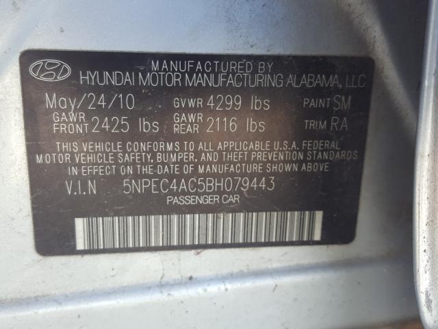 Photo 9 VIN: 5NPEC4AC5BH079443 - HYUNDAI SONATA SE 