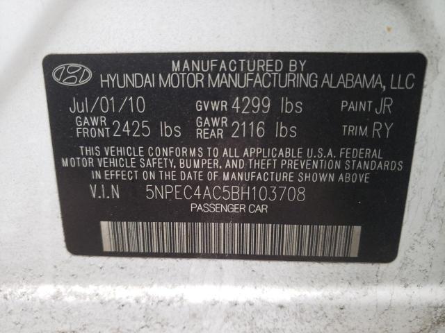 Photo 9 VIN: 5NPEC4AC5BH103708 - HYUNDAI SONATA SE 