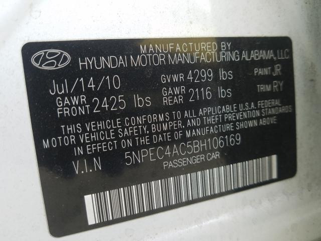 Photo 9 VIN: 5NPEC4AC5BH106169 - HYUNDAI SONATA SE 