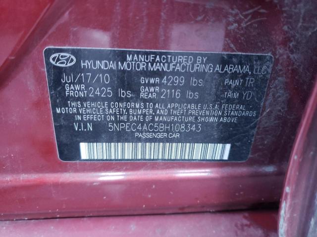 Photo 9 VIN: 5NPEC4AC5BH108343 - HYUNDAI SONATA SE 