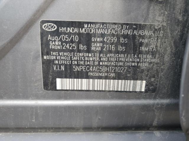 Photo 11 VIN: 5NPEC4AC5BH121027 - HYUNDAI SONATA SE 