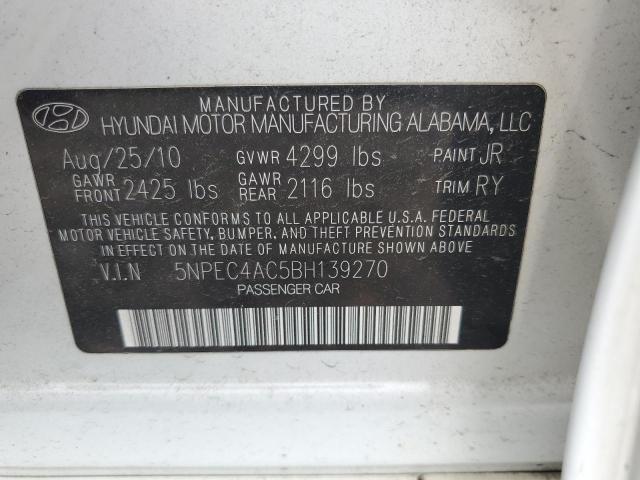 Photo 11 VIN: 5NPEC4AC5BH139270 - HYUNDAI SONATA SE 