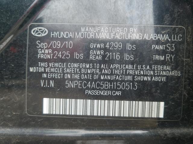 Photo 9 VIN: 5NPEC4AC5BH150513 - HYUNDAI SONATA SE 