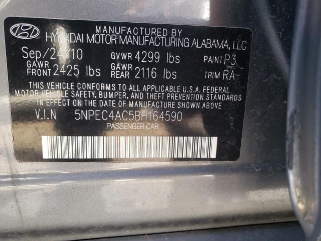 Photo 11 VIN: 5NPEC4AC5BH164590 - HYUNDAI SONATA SE 