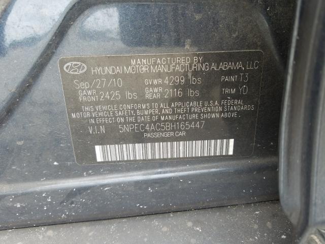 Photo 9 VIN: 5NPEC4AC5BH165447 - HYUNDAI SONATA SE 