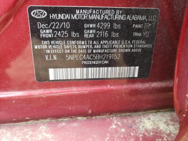 Photo 11 VIN: 5NPEC4AC5BH219152 - HYUNDAI SONATA SE 