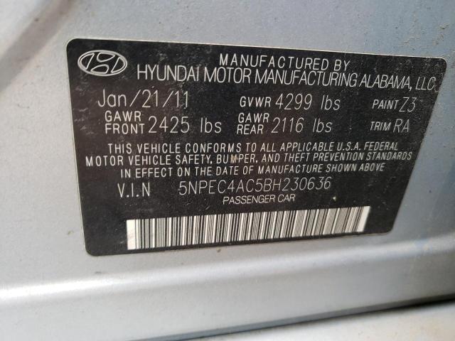 Photo 11 VIN: 5NPEC4AC5BH230636 - HYUNDAI SONATA SE 