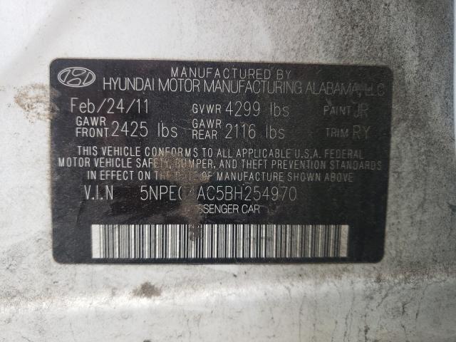 Photo 9 VIN: 5NPEC4AC5BH254970 - HYUNDAI SONATA SE 