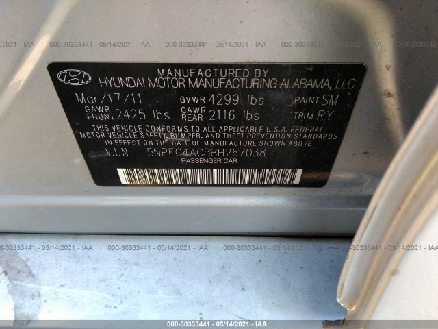 Photo 8 VIN: 5NPEC4AC5BH267038 - HYUNDAI SONATA 