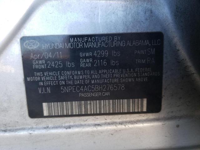 Photo 9 VIN: 5NPEC4AC5BH276578 - HYUNDAI SONATA SE 