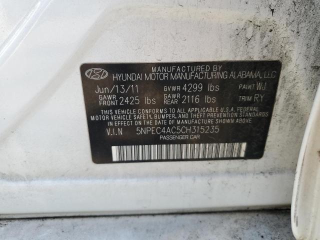 Photo 11 VIN: 5NPEC4AC5CH315235 - HYUNDAI SONATA SE 