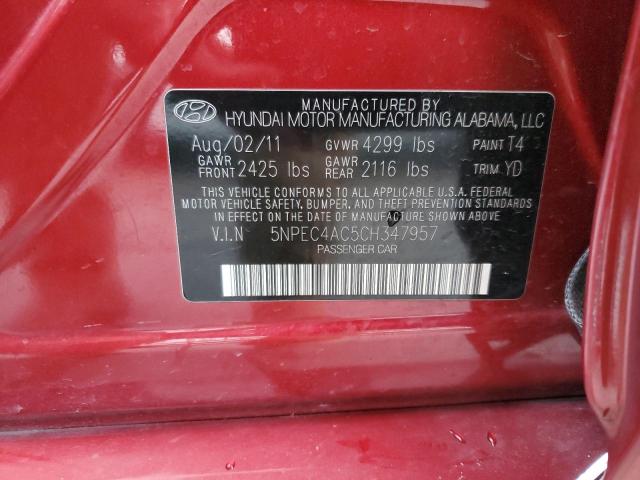 Photo 12 VIN: 5NPEC4AC5CH347957 - HYUNDAI SONATA 