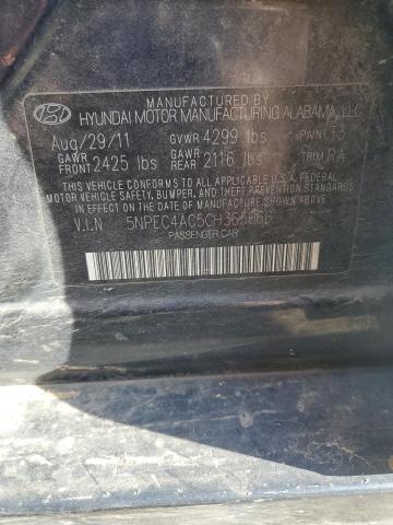 Photo 11 VIN: 5NPEC4AC5CH365066 - HYUNDAI SONATA 