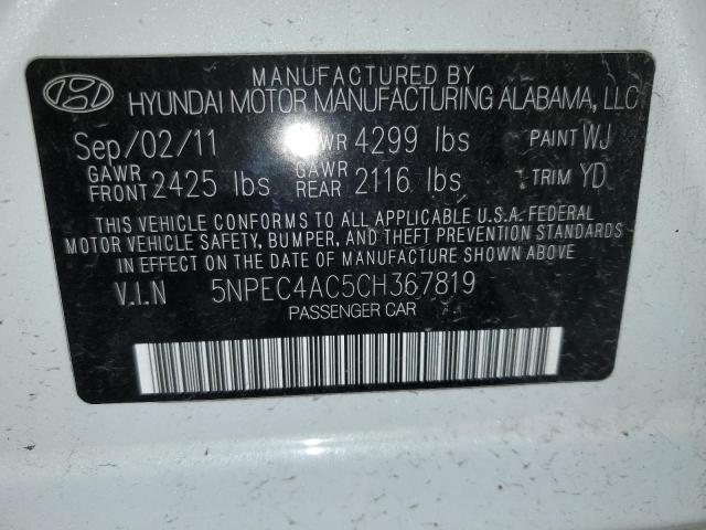 Photo 11 VIN: 5NPEC4AC5CH367819 - HYUNDAI SONATA 