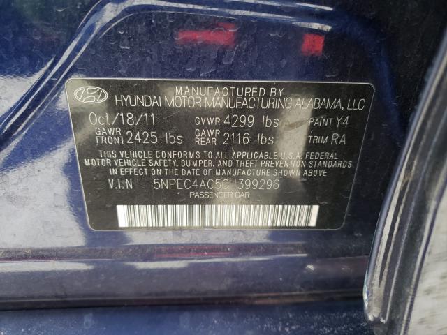 Photo 9 VIN: 5NPEC4AC5CH399296 - HYUNDAI SONATA SE 