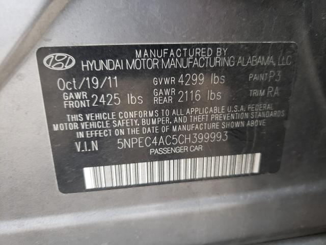 Photo 9 VIN: 5NPEC4AC5CH399993 - HYUNDAI SONATA SE 