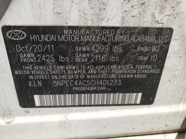 Photo 9 VIN: 5NPEC4AC5CH401273 - HYUNDAI SONATA SE 