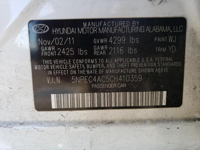 Photo 11 VIN: 5NPEC4AC5CH410359 - HYUNDAI SONATA SE 