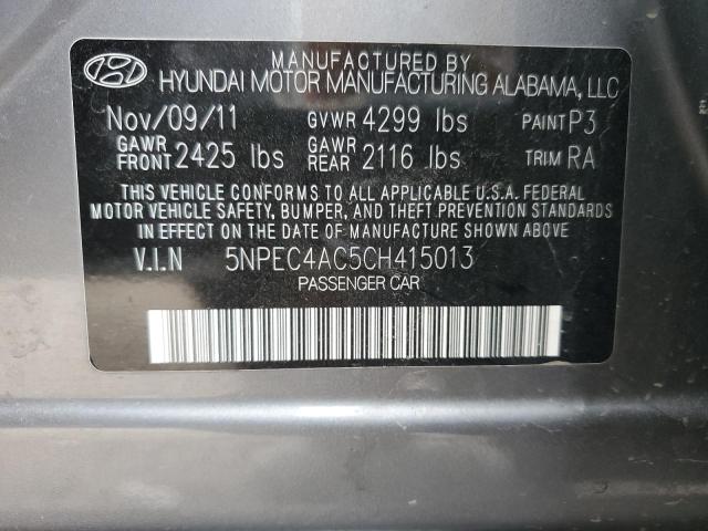 Photo 11 VIN: 5NPEC4AC5CH415013 - HYUNDAI SONATA 