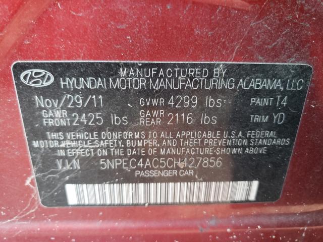 Photo 9 VIN: 5NPEC4AC5CH427856 - HYUNDAI SONATA SE 