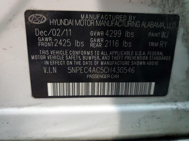 Photo 11 VIN: 5NPEC4AC5CH430546 - HYUNDAI SONATA SE 