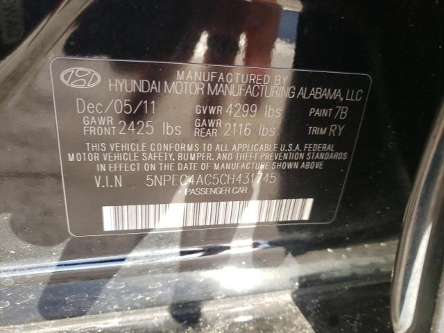 Photo 9 VIN: 5NPEC4AC5CH431745 - HYUNDAI SONATA SE 