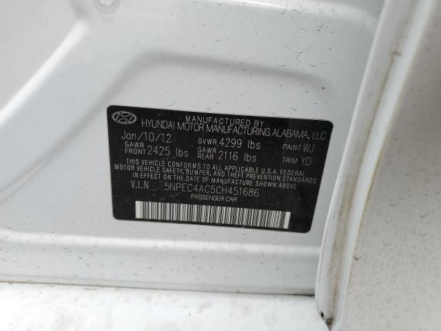 Photo 11 VIN: 5NPEC4AC5CH451686 - HYUNDAI SONATA SE 