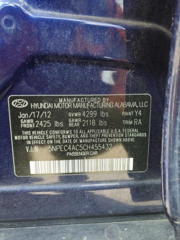 Photo 11 VIN: 5NPEC4AC5CH455432 - HYUNDAI SONATA 