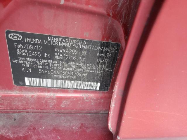 Photo 11 VIN: 5NPEC4AC5CH470920 - HYUNDAI SONATA SE 