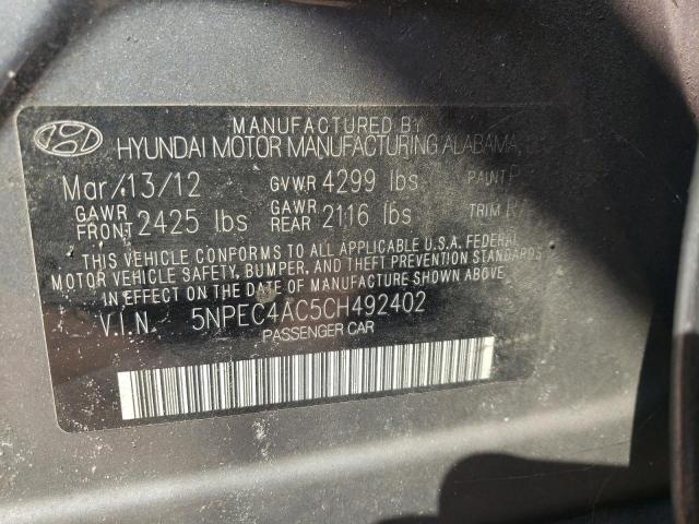 Photo 9 VIN: 5NPEC4AC5CH492402 - HYUNDAI SONATA SE 