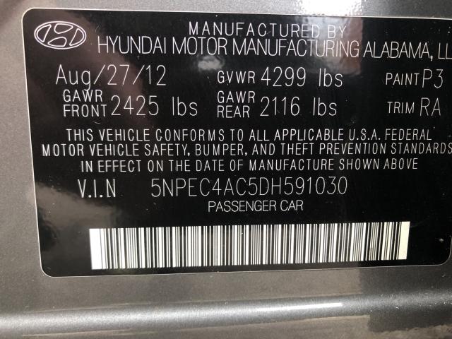 Photo 9 VIN: 5NPEC4AC5DH591030 - HYUNDAI SONATA SE 