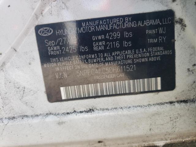 Photo 11 VIN: 5NPEC4AC5DH611521 - HYUNDAI SONATA 