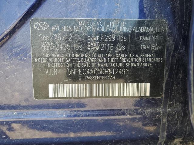 Photo 11 VIN: 5NPEC4AC5DH612491 - HYUNDAI SONATA SE 