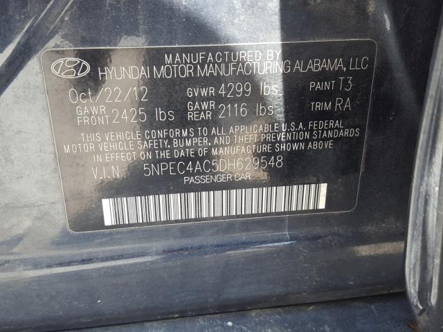 Photo 9 VIN: 5NPEC4AC5DH629548 - HYUNDAI SONATA SE 