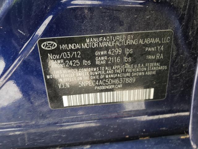 Photo 9 VIN: 5NPEC4AC5DH637889 - HYUNDAI SONATA SE 