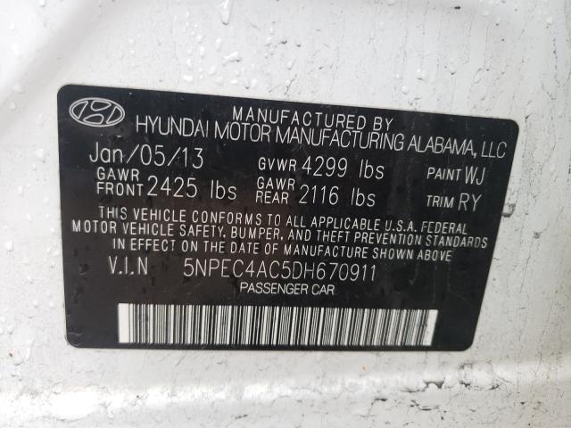 Photo 9 VIN: 5NPEC4AC5DH670911 - HYUNDAI SONATA 