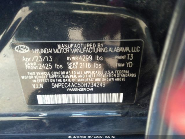 Photo 8 VIN: 5NPEC4AC5DH734249 - HYUNDAI SONATA 