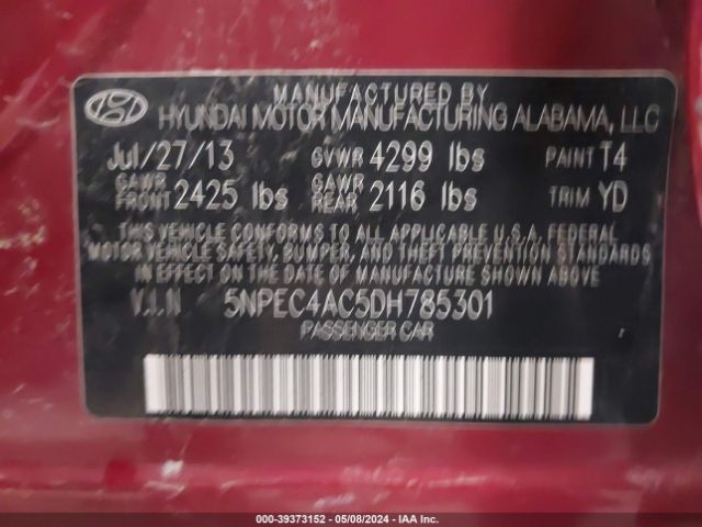 Photo 8 VIN: 5NPEC4AC5DH785301 - HYUNDAI SONATA 