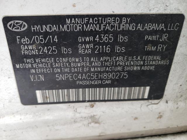 Photo 9 VIN: 5NPEC4AC5EH890275 - HYUNDAI SONATA SE 