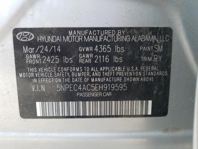 Photo 9 VIN: 5NPEC4AC5EH919595 - HYUNDAI SONATA SE 