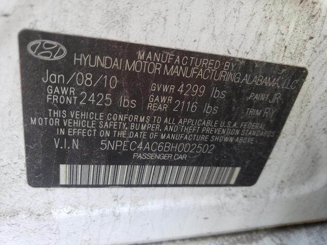 Photo 9 VIN: 5NPEC4AC6BH002502 - HYUNDAI SONATA SE 