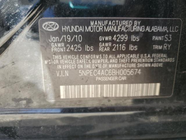 Photo 11 VIN: 5NPEC4AC6BH005674 - HYUNDAI SONATA SE 