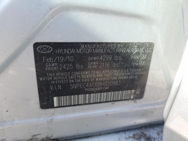 Photo 9 VIN: 5NPEC4AC6BH020983 - HYUNDAI SONATA SE 