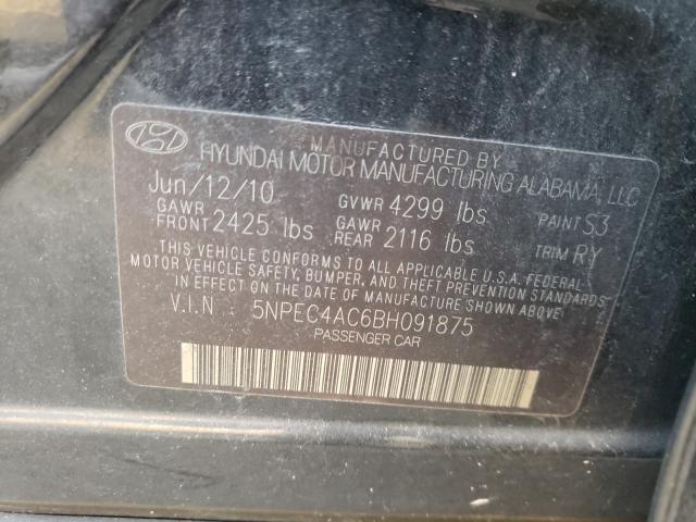 Photo 9 VIN: 5NPEC4AC6BH091875 - HYUNDAI SONATA SE 