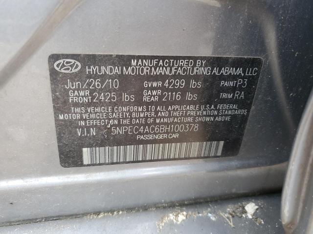 Photo 11 VIN: 5NPEC4AC6BH100378 - HYUNDAI SONATA 