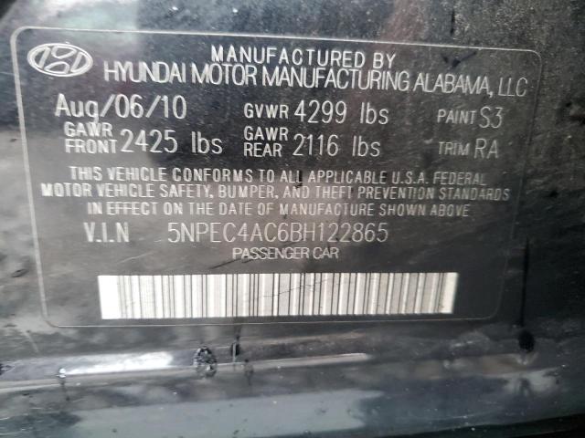 Photo 11 VIN: 5NPEC4AC6BH122865 - HYUNDAI SONATA SE 