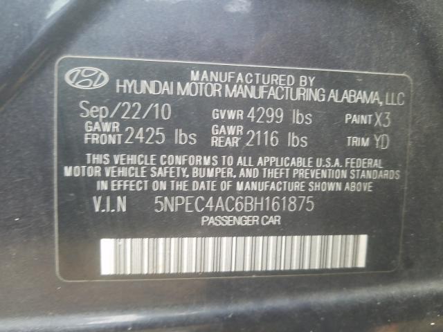 Photo 9 VIN: 5NPEC4AC6BH161875 - HYUNDAI SONATA SE 