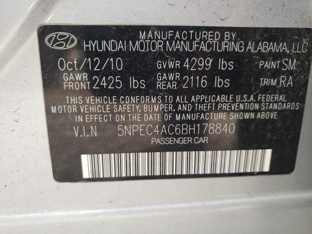 Photo 9 VIN: 5NPEC4AC6BH178840 - HYUNDAI SONATA SE 